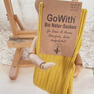 Organic Cotton Yellow Socks US 5–7.5 - Slow Fashion & Eco Friendly